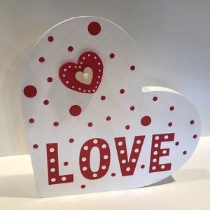 Hand Crafted Wooden Valentine Decor "Celebrate Valentines Day"
